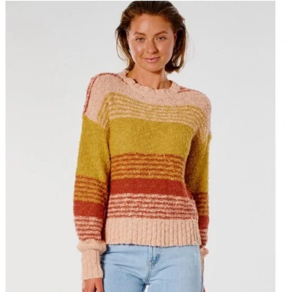 Rip Curl Sweaters - RIP CURL DRIFTER LONG SLEEVE CREW NECK SWEATER BEACHY COMFY SIZE SMALL BOHO